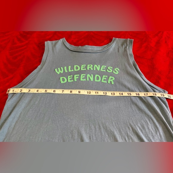 NWOT Medium Patagonia Blue Tank Top with Green Text Perfect Flawless Comfortable - Picture 4 of 9